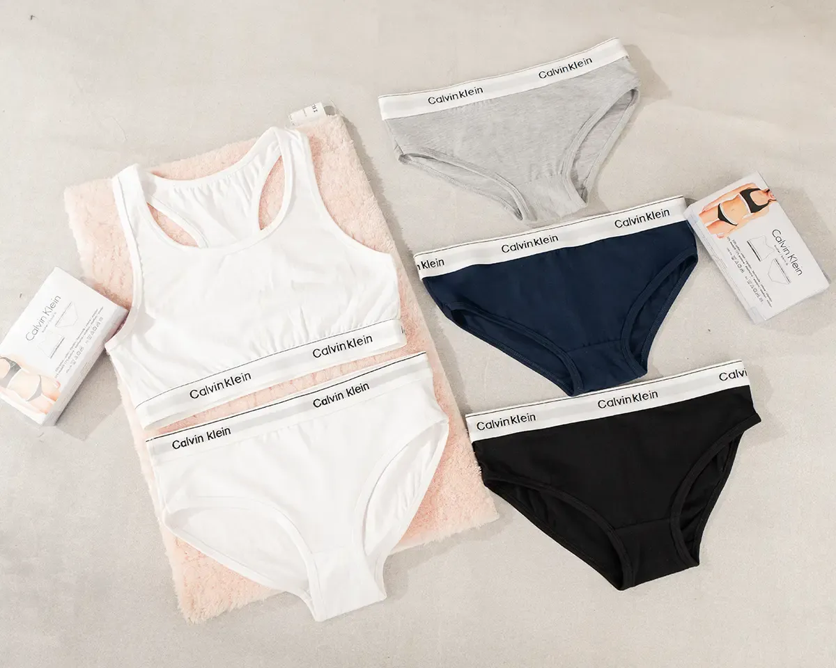 طقم CK Woman حريمي قطعتين برا وبانتي خامة قطن مستورد مريح